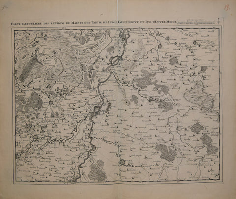 Eugene Henry Fricx, Carte particulere des environs de Maestrict, Partie de Liege, Faucquemont et Pays d'Outre-Meuse