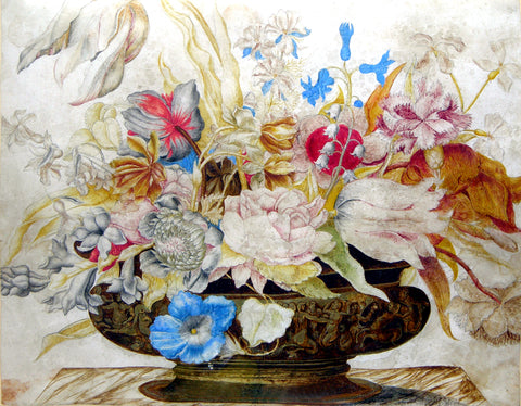 Giovanna Garzoni (Italian, 1600-1670), Still life with flowers in an elaborate vase