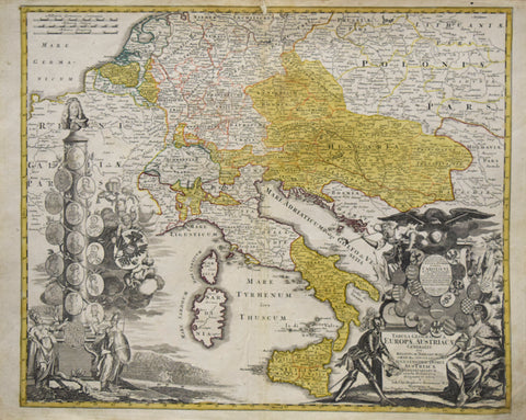 Johann Christoph Homann Tabula Geographica Europae Austriacae Generalis....