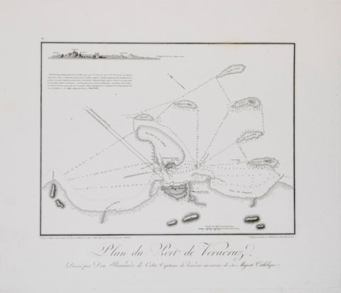 Alexander von Humboldt (1769-1859), Plan du Port de Veracruz, Dresse par Don Bernardo de Orta, Capitaine de Vaisseau..