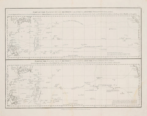 Jean François de Galaup, comte de Lapérouse (French, 1741-1788)  2 Charts, Part of the Pacific Ocean between California and Philippine Islands