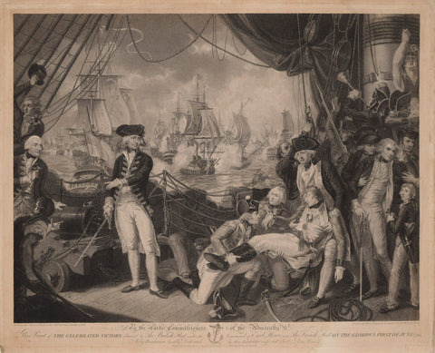 Mather Brown, Historical painter, after  To the Lords Commissioners.. This Print of the Celebrated Victory obtained by the British Fleet under the command of Earl Howe over the French Fleet on the Glorious First of June 1794