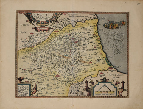 Abraham Ortelius (Flemish, 1527-1598)  Aprutii Ulterioris Descriptio [Abruzzo, Italy]