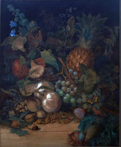William Peart (British, fl. 1815), Still Life Of Grapes, A Pineapple, Other Fruit, Flowers & Insects