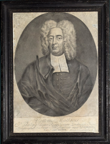 Peter PELHAM (1697 - 1751) artist and engraver. Cottonus Matherus, S. Theologiæ Doctor Regiæ Societatis Londonensis Socius, et Ecclesiae Bostonum Nov-Anglorum. [Boston, 1727.]