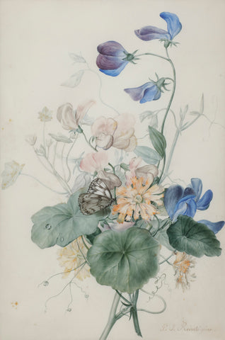 Pierre-Joseph Redouté  (Belgian, 1759-1840), Bouquet with Butterfly