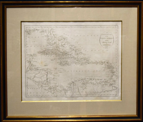 John Reid,  An Accurate Map of the West Indies with the adjacent Coast of America. 1796
