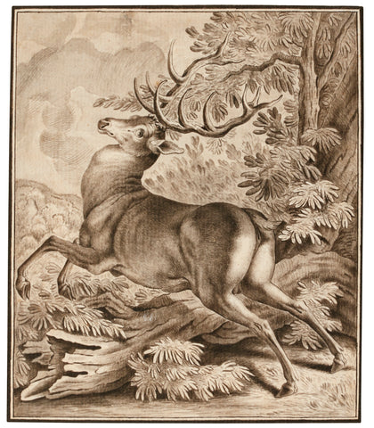 JOHANN ELIAS RIDINGER (GERMAN, 1698-1767), A Startled Deer