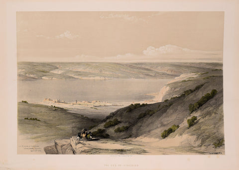 David Roberts (1796-1864)  The Sea of Tiberias: Sea of Galilee of Genezareth, looking towards Bashan, April 21st, 1839