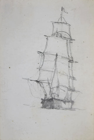 Milton J. Burns (1853-1933) [Single ship with large sail]