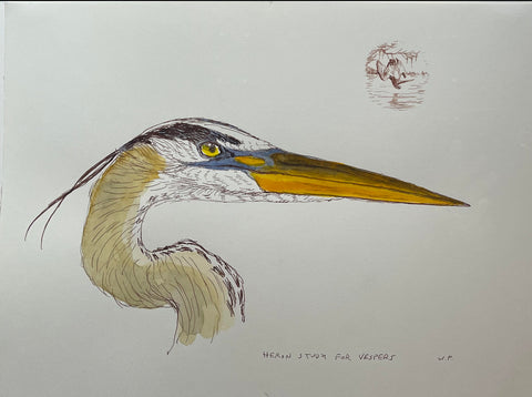 Walton Ford (American, b. 1960), Heron Study for Vespers, 2022