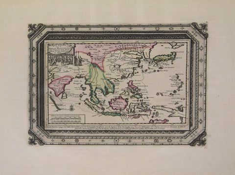 Pieter Vander Aa (1659-1733), Carte du Huitieme Voyage des Indes Orientales...