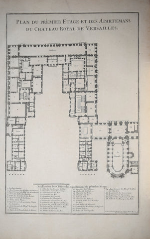 Pierre Le Pautre (1652-1716), Plan du Premier Etage et des Apartemans du Chateau Royal de Versailles