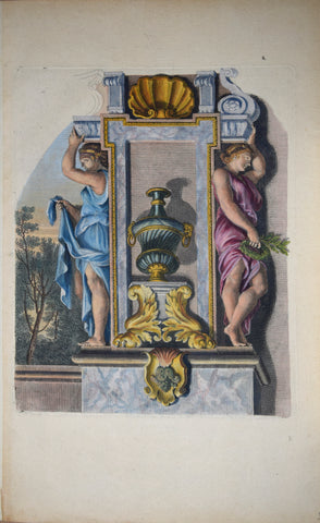 Pierre Le Pautre (1652-1716), Caryatids painted blue and pink