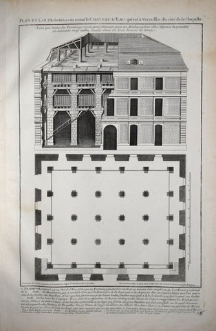 Pierre Le Pautre (1652-1716), Plan et Coupe du Reservoir nome le Chateau D'Eau qui est a Versailles du Cote de la Chapelle