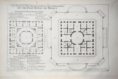 Pierre Le Pautre (1652-1716), Les Plans du Rez de Chaussee et des Apartemans du Chateau Royal de Marly