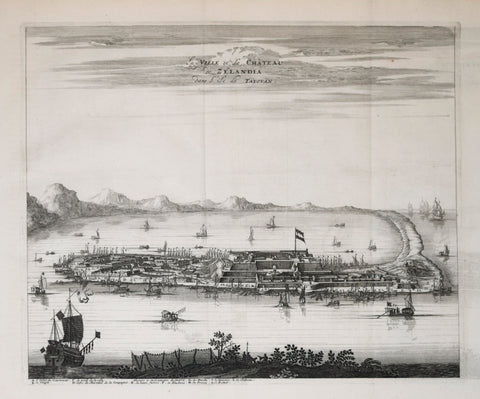 Arnoldus Montanus (1625-1683), La Ville et Le Chateau de Zelandia dans L'ile de Tayovan (Taiwan)